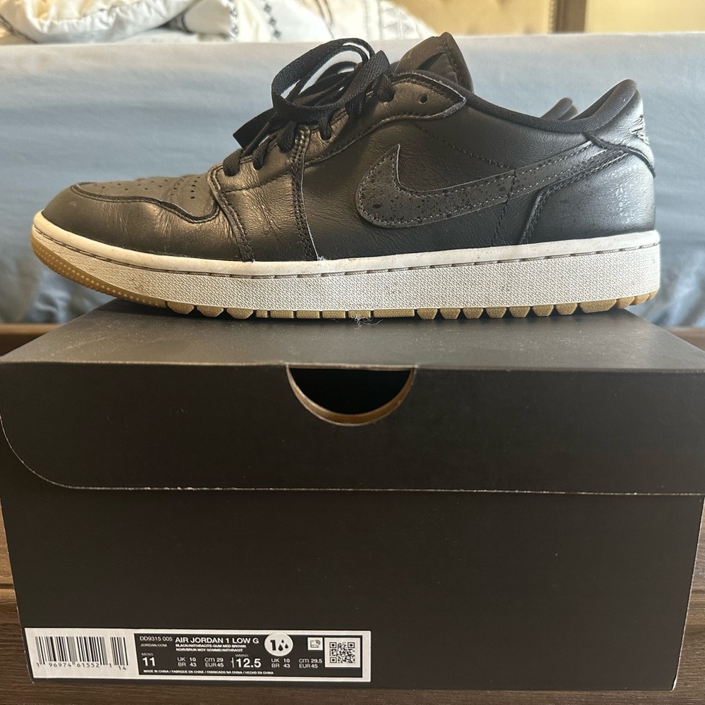 Nike Air Jordan 1 Low Black and White‎ Golf Sneakers